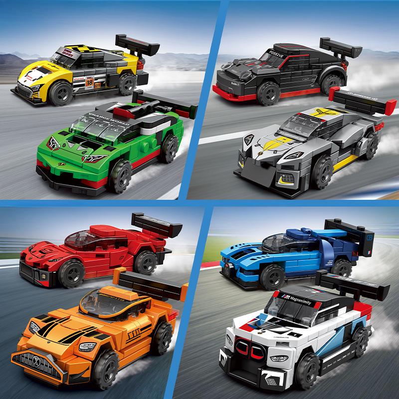 

Строительные блоки Cool Team Racing Совместимые мальчики Мелкие детали Собранные образовательные строительные блоки Детские игрушки 28*24*20.2cm