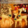 Christmas Led Light-up Reindeer Family Decorations, Outdoor Christmas Yard Decorations With Bows, Festive Lawn And Garden Decor