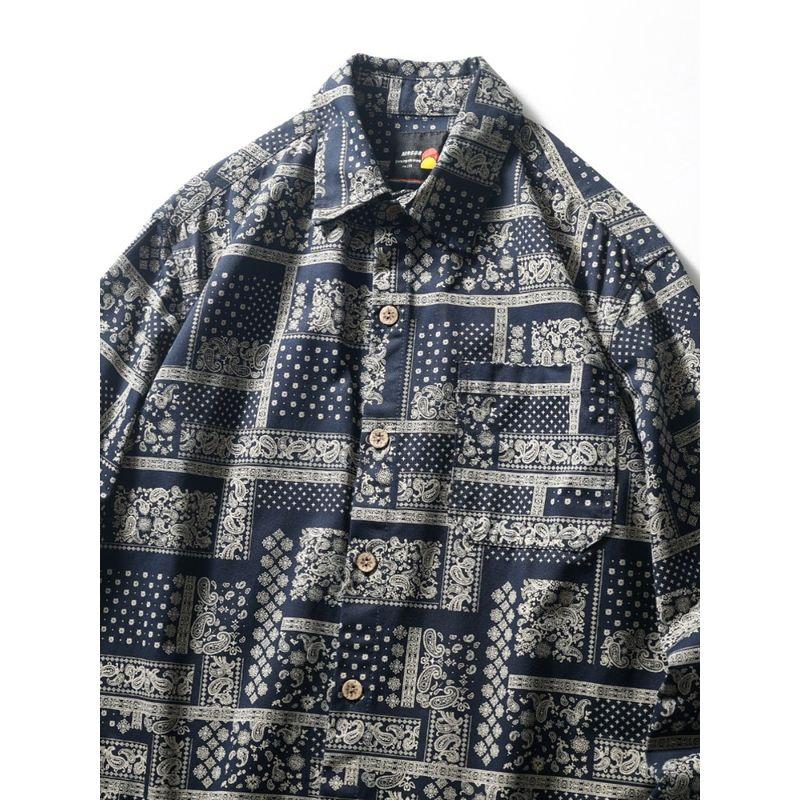 Japanese Retro Lazy Style Pure Cotton Printed Shirt Men's Long-Sleeve Spring and Autumn Jacket Export Men's Clothing All-Cotton Shirt
