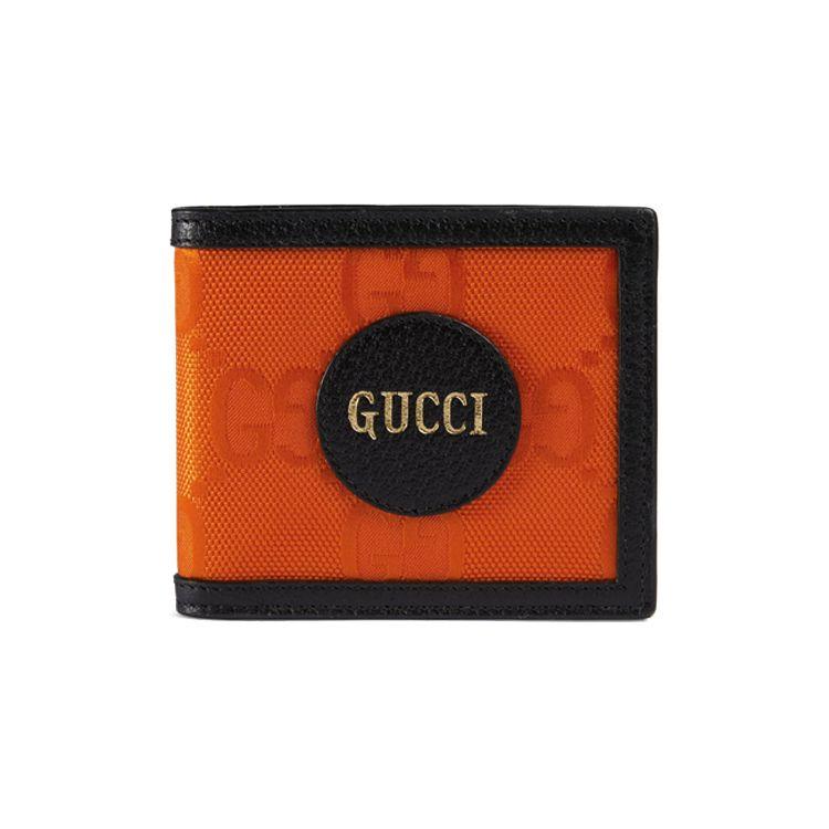 Gucci Off The Grid Logo Nylon And Leather Wallet Men Wallets Orange Black 625573-H9HAN-7560 Shopping Bag Set(Basic Set+Shopping Bag)