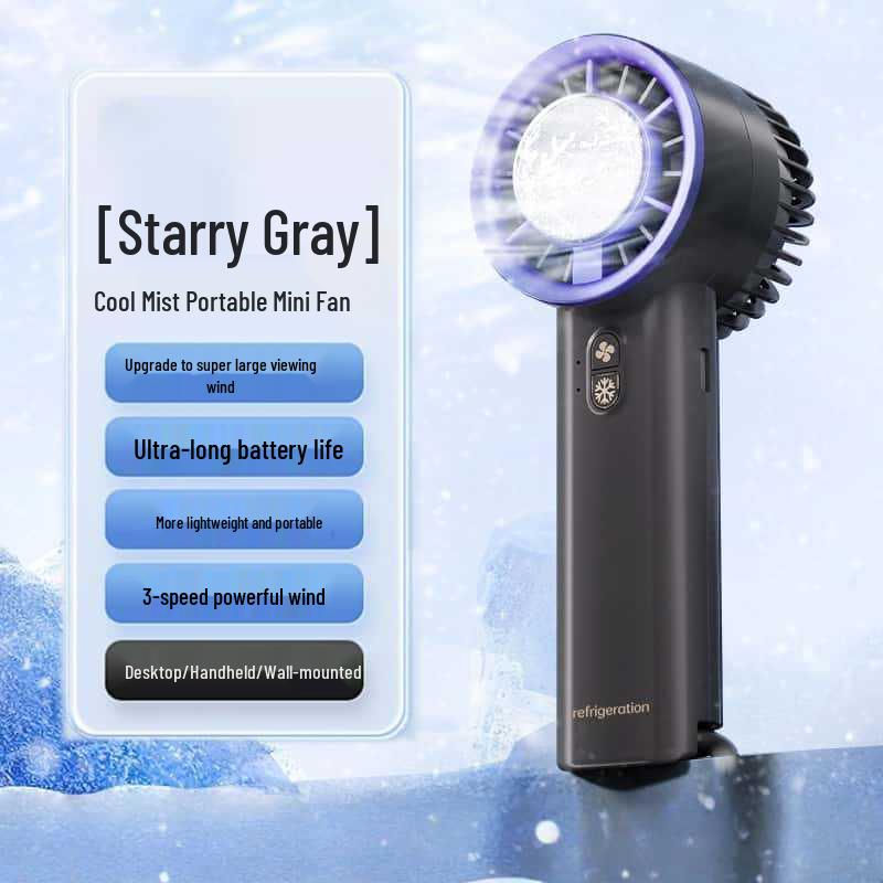 

Handheld Mini Ice Pack Fan with Semiconductor Cooling and Digital Display for Portable Desktop and Outdoor Use Outdoor Handheld Mini Fan
