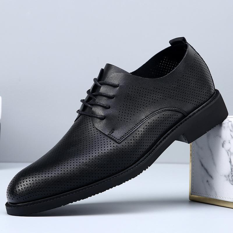 

Fashion British men s shoes genuine leather Korean version breathable dress business leather shoes men s youth soft surface comfortable casual wedding 44