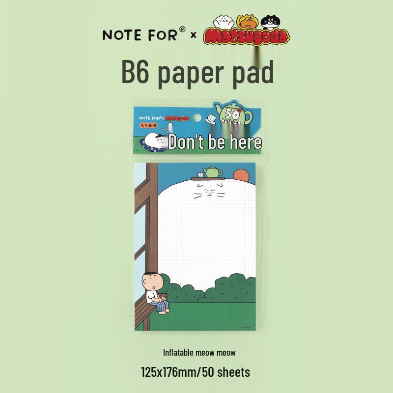 Korean Cat Illustrator B6 Grid Paper Notebook - Study Material