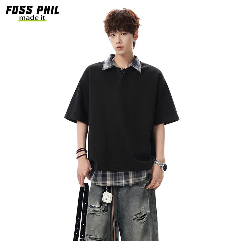 

Foss Phil Men s Faux Two-Piece Polo T-Shirt 2XL