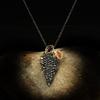 Gold Pendant Black Jewelry With Zircon Triangle Accessories Necklace Silver Bronze