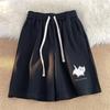 Pantaloncini Oversize Uomo Stampa Gaussian Blur Spaventa Gattini Pantaloncini High Street Coppia Pantaloncini a Cinque Punti Pantaloni Corti da Basket