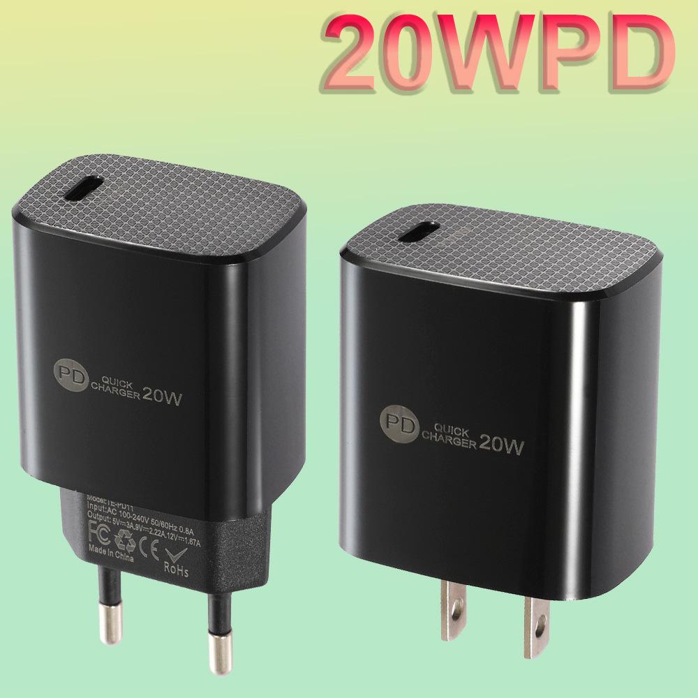 20W PD Fast Charger - Travel Adapter for EU/US/UK