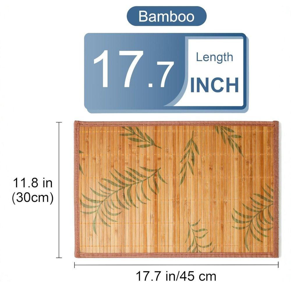 Vintage Bamboo Placemat Foldable Heat Insulation Pad Table Decoration Tableware Pad  Family Party