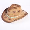 Popular European and American Classic Hollow Western Cowboy Hat Men's and Women's Fashion Vacation Breathable Sunshade Straw Hat