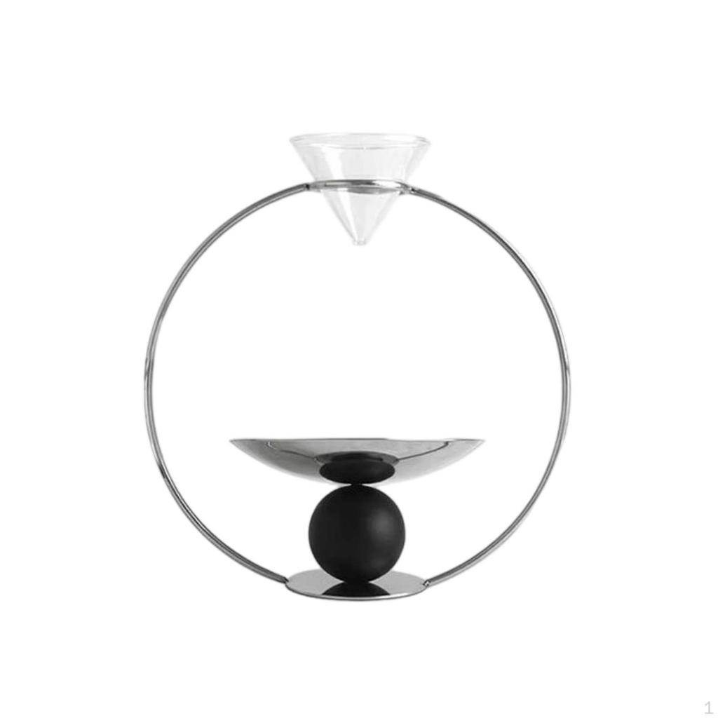 Hourglass Ornament with Metal Frame Modern Sculptural Sand Timer for Home Decor, Living