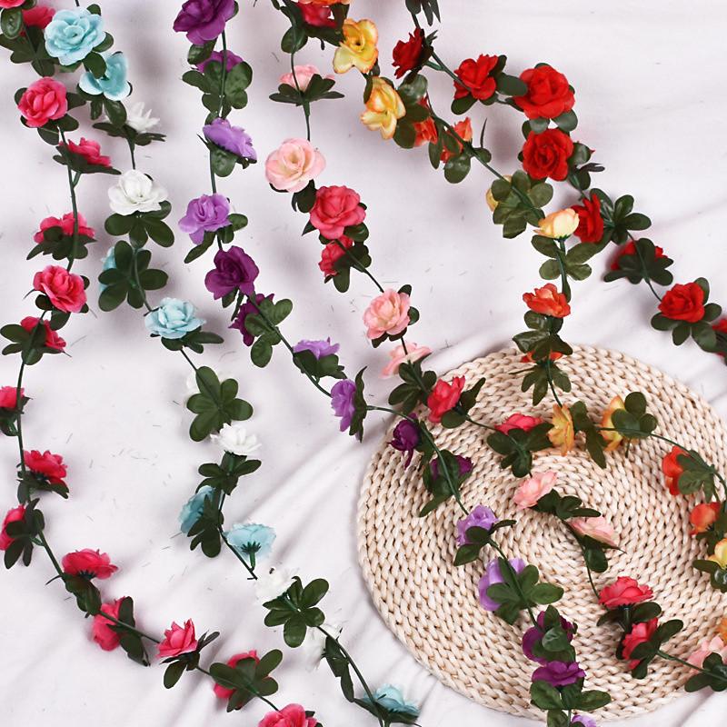 

Имитация цветочной лозы с 45 листьями накладных цветов, маленькие розы, шелковые цветы, свадебное торжество, пионовидная лоза, искусственная лоза