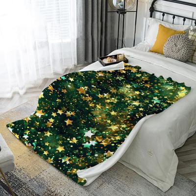 Sparkling Star Blanket Microfiber Flannel Cover Blanket Bedroom Living Room Sofa Soft And Comfortable Home Decoration