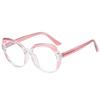 Latest Luxury Design Round Shape Transparent Leopard Lady Frame Color Shift Anti Blue Light Hyperopia Reading Glasses +2 +4 +6
