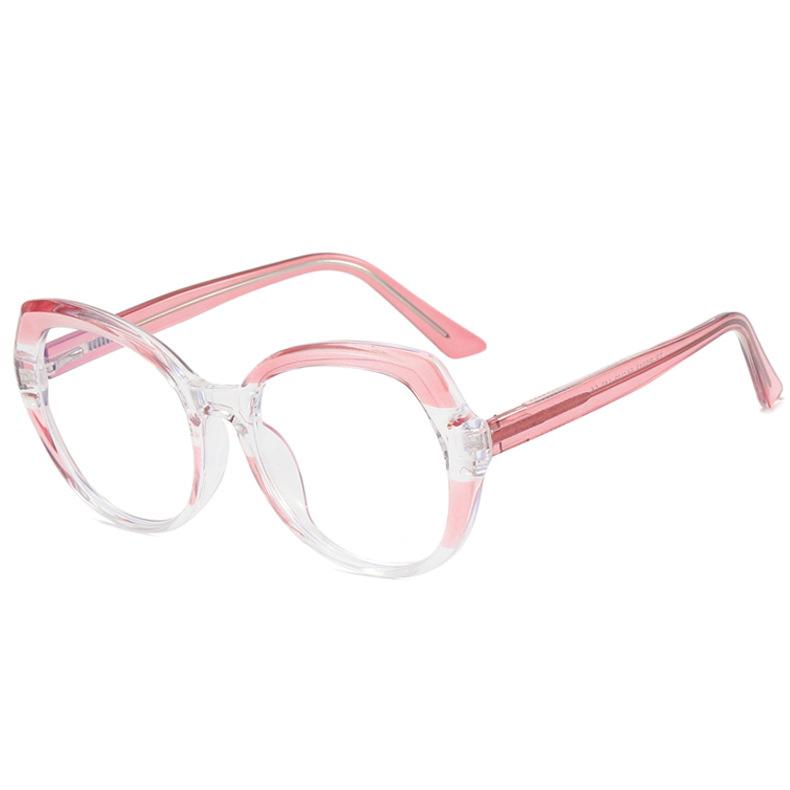 Latest Luxury Design Round Shape Transparent Leopard Lady Frame Color Shift Anti Blue Light Hyperopia Reading Glasses +2 +4 +6