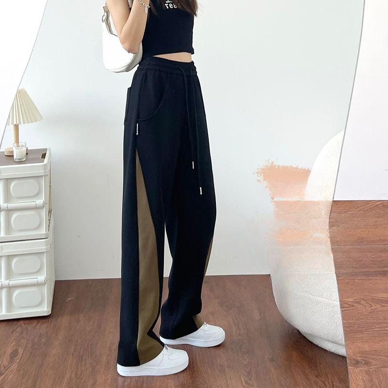 

Сращенные спортивные штаны Спортивные штаны Женские Весенние Брюки-бананы Свободные Широкие Брюки Гарлем Дизайнерские Брюки M чёрный