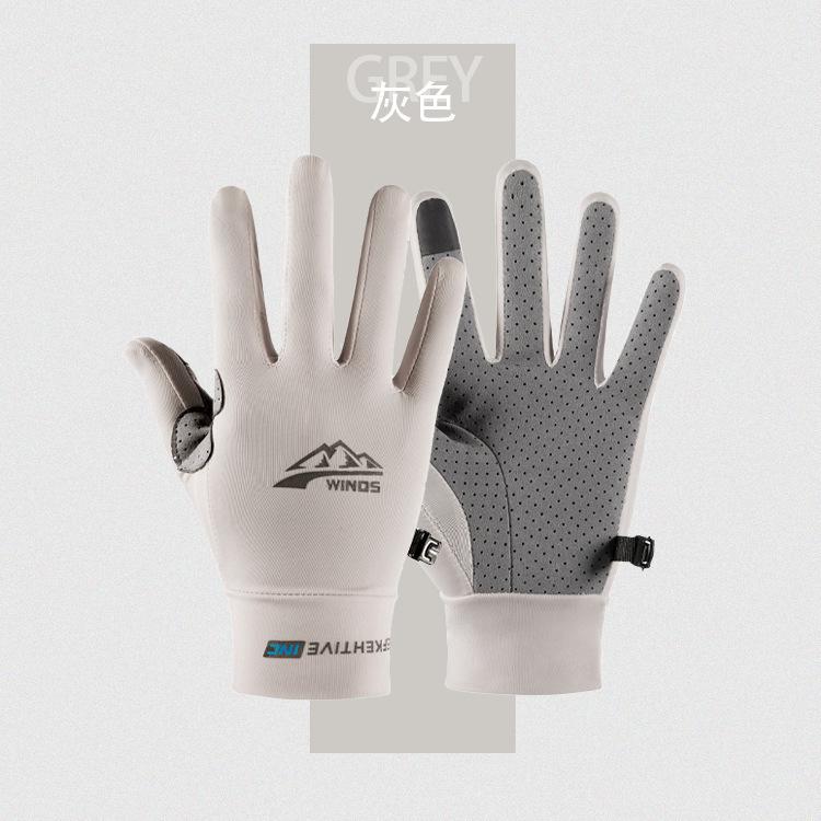 Outdoor Sunscreen Male Thin Adult Female Touch Screen Breathable Ice Silk Bicycle Full Finger