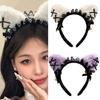 Lace Bowknot Cats Ear Hairhoop for Cats Women Roleplay Anime Maid Headband Party Costume Accessories Christmas Hairband