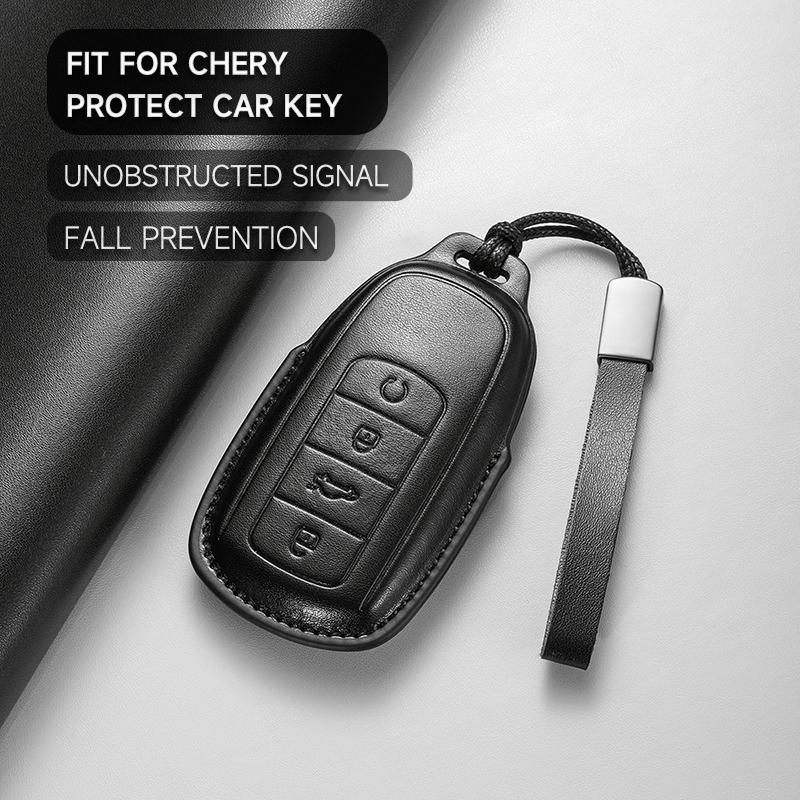 Leather Car Key Cover Case Protection Shell Keychain For Chery Series Tiggo 8Pro 8plus Max New 5Plus 7pro Arrizo Omoda 5 C5