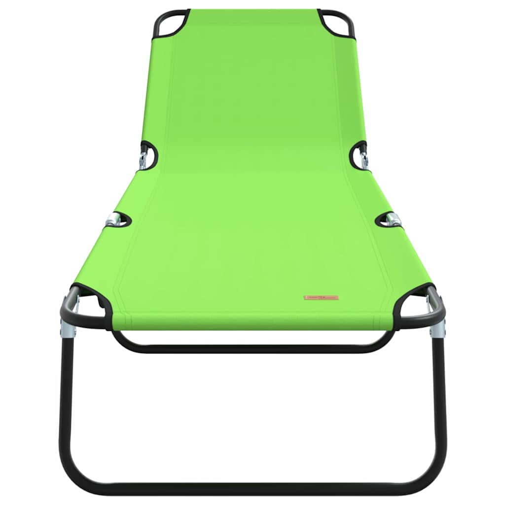 Foldable Sun Lounger Green 188 x 57 x 86.5 cm Polyester