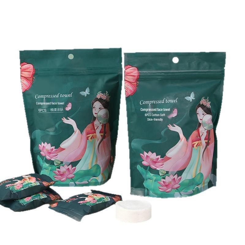 Thickened & Lengthened Disposable Compressed Face Towel - Soft Cotton, Individually Wrapped, Portable