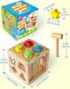 Coogam Wooden Montessori Children's Toy, Shapes Classification Cube Weight Blow Mole Fine Motorised Game for 1 2 3 18 Months Babies  Baby Gift