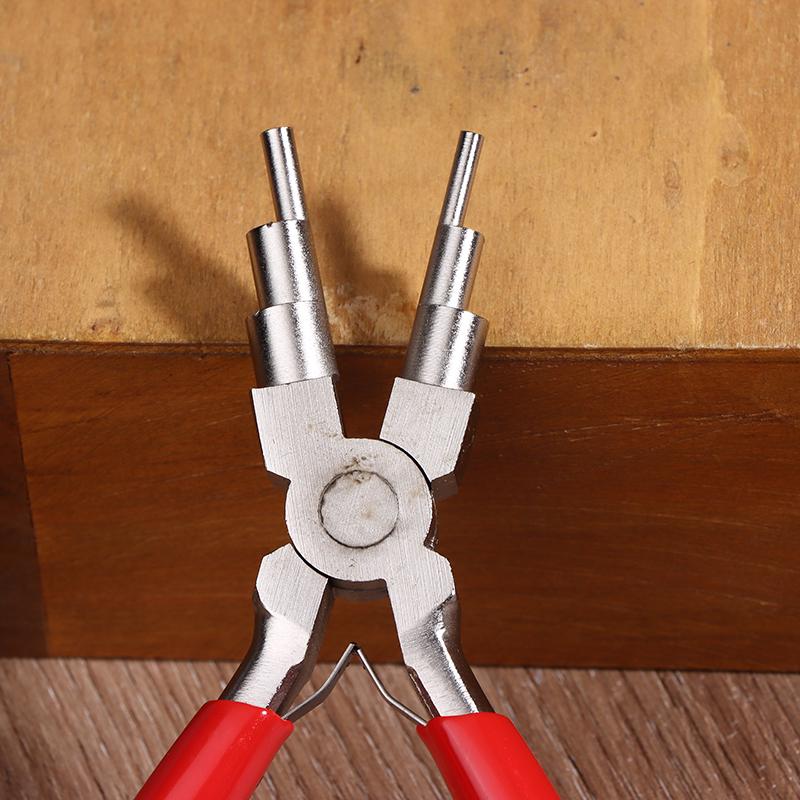 1 Stück Eisendraht Biegezange Schmuckzange 6-in-1 Ösenzange mit Griff für DIY Ringherstellung Ösen und Biegeringe Werkzeuge