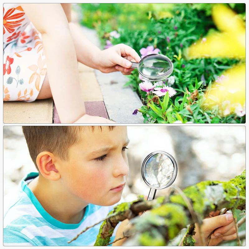 8~12pcs Magnifying Glass Handheld Transparent 9cm Children Observation Tools Home Outdoor Use Scientific Supplies Portable TMZ