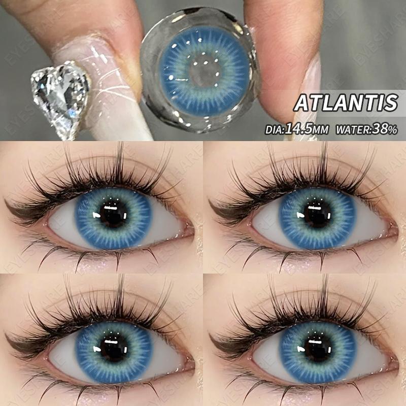 Eyeshare 2PCS Colored Eye Contact Lenses High Quality Fashion Blue Lenses Brown Natural Lenses Beauty Eye Contact Lenses