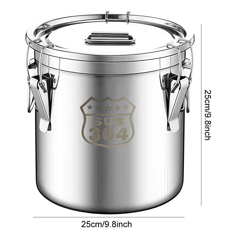 6/12/21/33L Nerezová vzduchotěsná nádoba s držadly Kuchyňská nádoba Nádoba na potraviny Olej Cukr Mléko Úložný kbelík pro domácí kuchyni