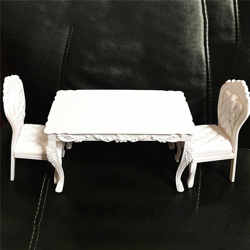 Dining&Office Chair Table Furniture Set for Dollhouse Toys Asseccories Kitchen Food Miniature Kids Gift Classic Toy