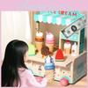 Wooden Simulation Ice Cream Cart Children Role Playing Toy Set For Imaginative Play And Parent Child Interaction