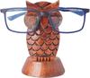 Wooden Owl Glasses Holder Night Stand Reading Eyeglass Retainer Protective Spectacle Display Stand Gifts for Women Men Him Her Mom Dad Car