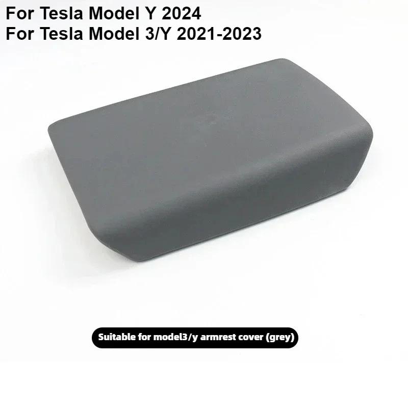 For Tesla Model 3 Y 2024 2024 Accessories Armrest Protector Box Cover White Soft TPE Center Console Panel Pad Model3 Highland