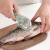 Fish Scale Removal Tool, Fast Splash Cover, Comfortable Fish Scaler with Grip Fish-shaped Scale Peeler Scraper