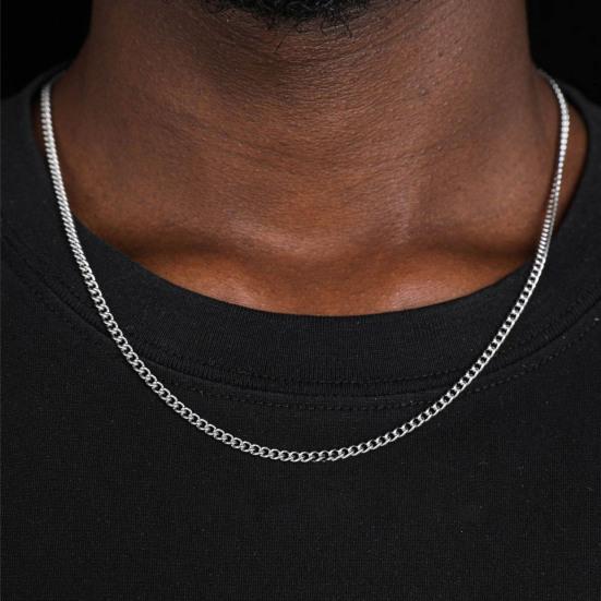 Unisex Necklace Stainless Copper Lobster Clip Hollow Out Chain Solid Color Luster Punk Hip Hop Polished Birthday Gift