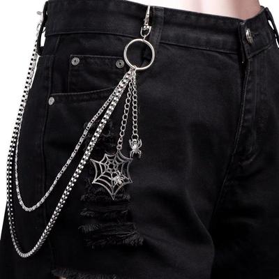 Punk Retro Spider Web Double Layer Metal Pants Chain - Unisex Street Style Halloween Accessory