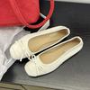 Large size women's shoes soft-soled shoes 2025 summer gentle single shoes bow light mouth ladyshoes