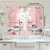 2PCS Digital Printed Curtains, Pink Rose Swan Lake Pattern, Beautiful Window Drapes for Living Room Bedroom Home Decor