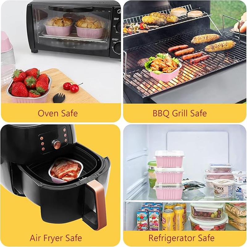 50 Stück Muffin-Förmchen Aluminiumfolie Cupcake-Förmchen Muffinbleche Auflaufförmchen Cupcake-Backformen Cupcake-Halter Pudding Partyzubehör