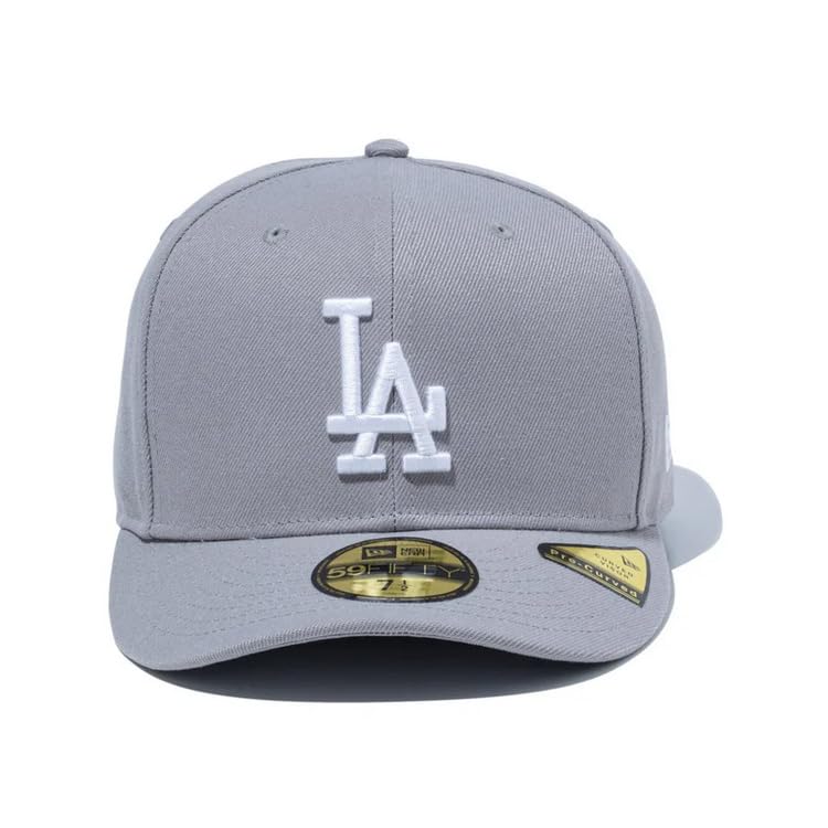New Era MLB 59FIFTY LA Size 7 Los Dod Gray Size 25J Pre-Curved Hat, Gray, 3/4, PC5950, White,