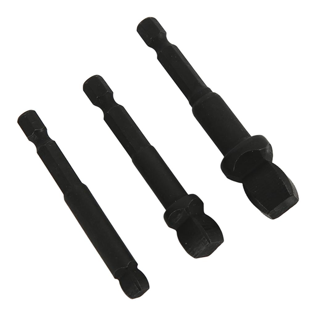 3Pcs Socket Adapter 12in 38in 14in Hex Shank Chrome Vanadium Steel Tool Set Kit