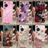 For Huawei Nova Y63 Case NovaY63 Y 63 Phone Cover Clear Silicone Fashion Flower TPU Soft Cases for Huawei Nova Y72s Back Shells