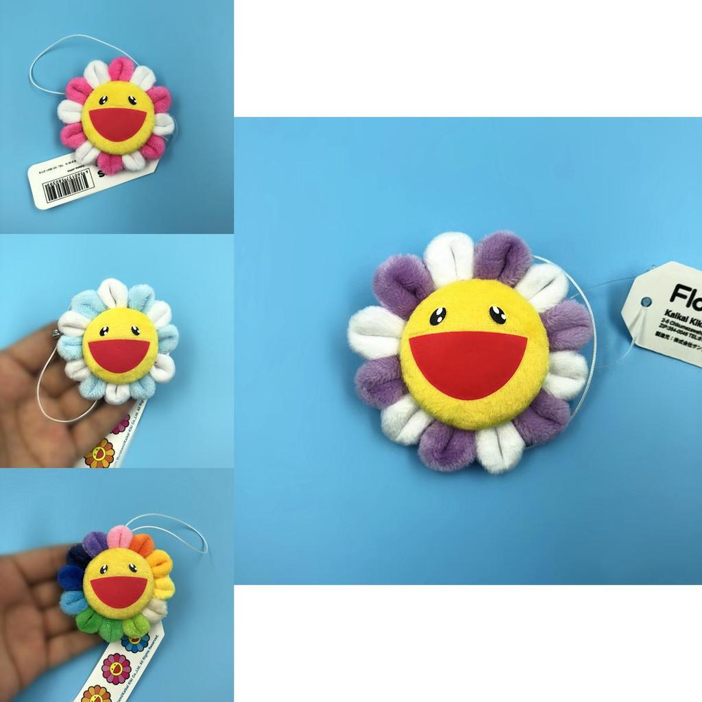 Premium Flower Takashi Murakami Kiki Kaikai Plush Pendant Colorful Brooch For Collectors