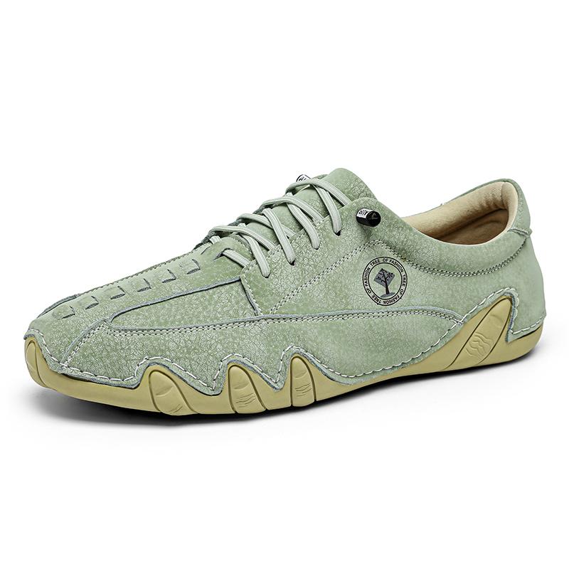 Fashion Lace Up Oxford Shoes Fashion Casual Leather Handmade Brand Men Men Flats Soft Outdoor Business Shoes Man Formal Dress Footwear