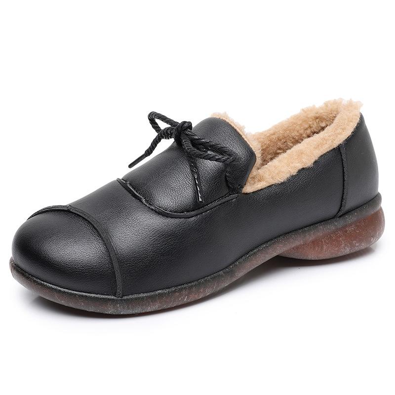 Old Beijing cotton shoes women's autumn and winter women's shoes middle-aged and elderly elderly mothers flat-bottomed non-slip one-pedal