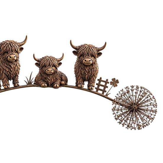 Commemorative Garden Statue Bird Floral Stake, Rustic Metal Yard Art Decorations with Dandelion Accent, Wing Sculpture Weather-Resistant for