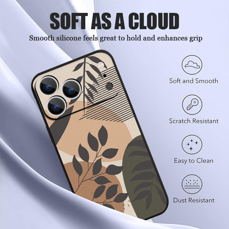 Magnetic For Magsafe Case For iPhone 17 Pro Max Line Flowers Print Soft Silicone Phone Back Cover For iPhone 16 15 14 13 Pro Max 16e 17e