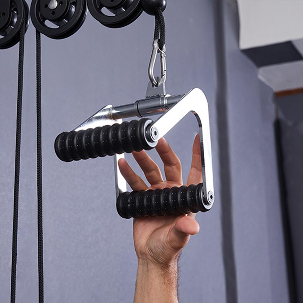 Fitness Pull Down Handle Ergonomics V Rowing Handle V Handle Double Rowing Machine Handle for Biceps Triceps Back Muscle Workout