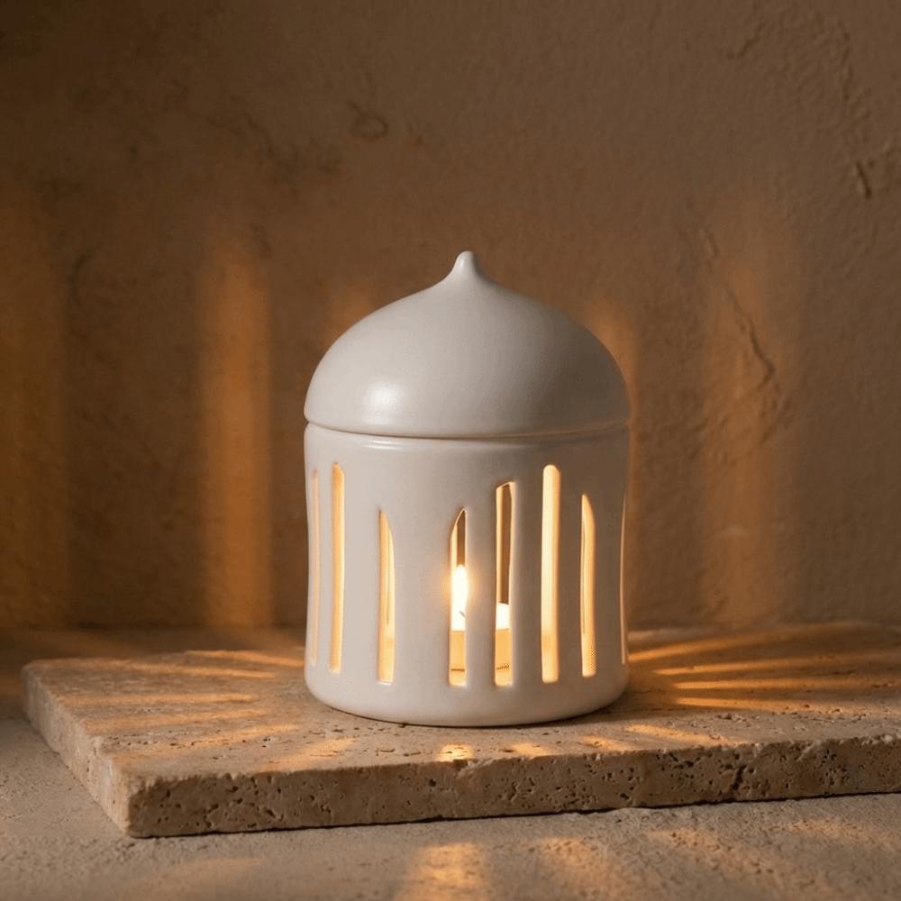 Traditional Candle Holder Ceramic Tealight Candlestick Islamic Lantern Candle Base  Perfect Gift