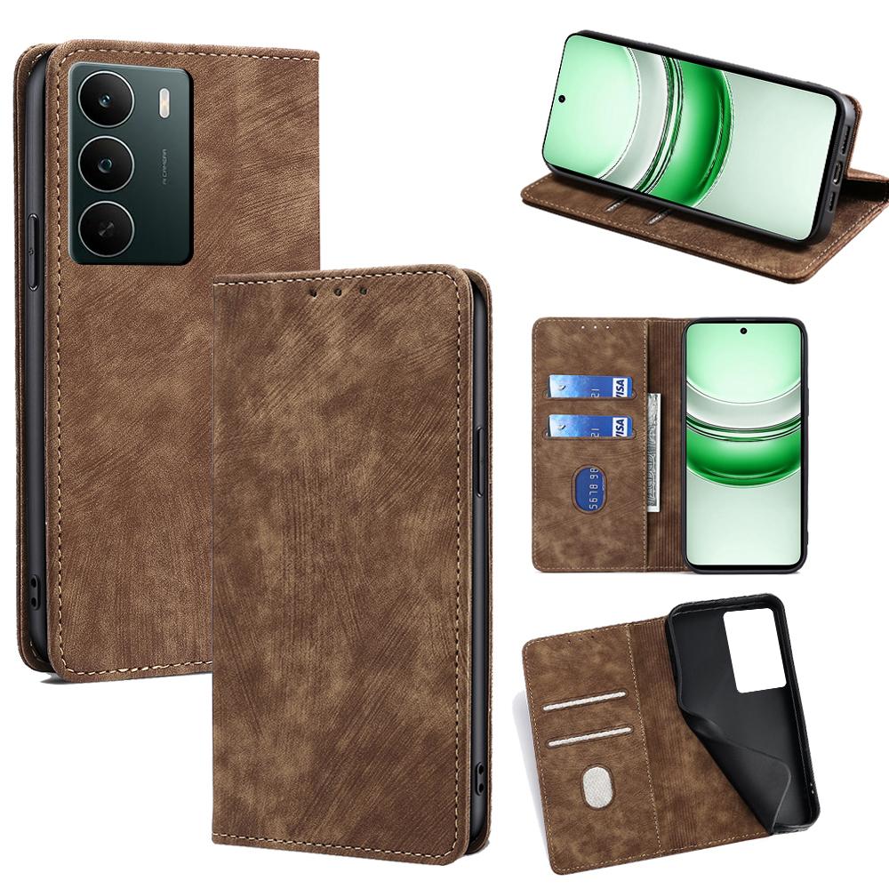 

Для Realme C71 4G Чохол Гаманець з RFID-захистом Складана підставка Шкіряний чохол для телефону Brown